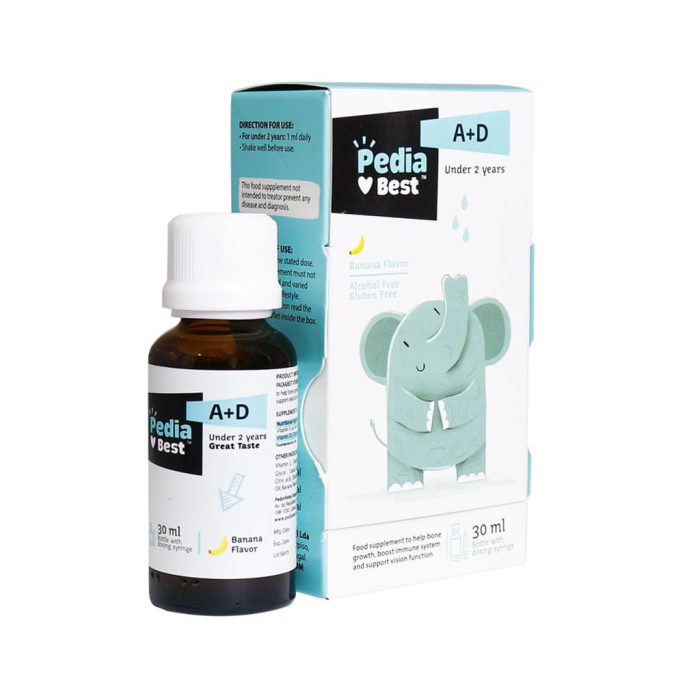 قطره ویتامین A+D پدیابست با طعم موز ۳۰ میلی لیتر
