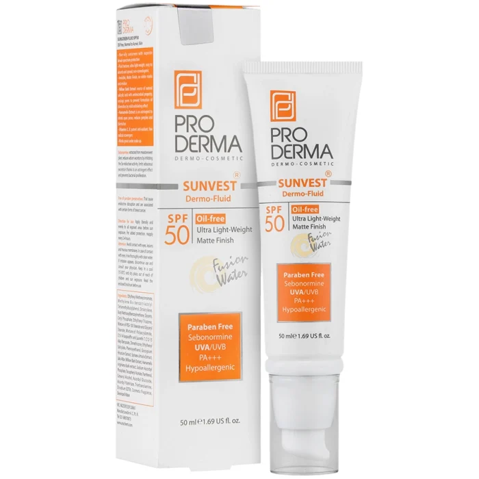 فلوئید ضد آفتاب فاقد چربی SPF50 سان وست پرودرما