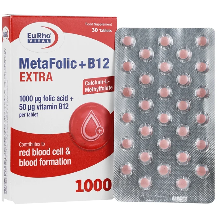 قرص متافولیک پلاس B12 اکسترا یوروویتال ۳۰ عدد