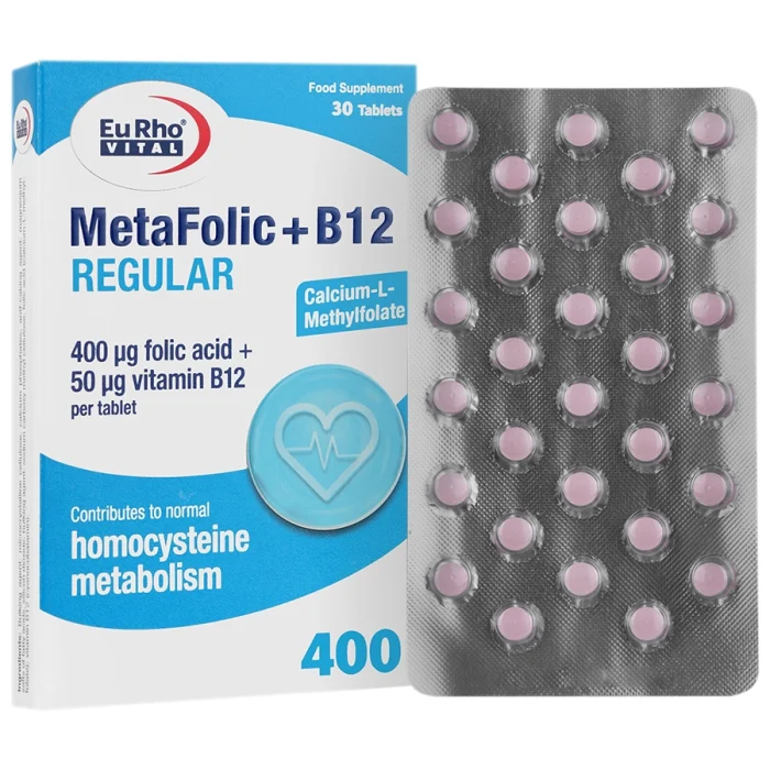 قرص متافولیک پلاس B12 رگولار یوروویتال ۳۰ عدد